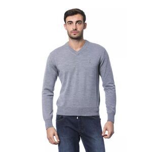 Billionaire Italian Couture VNeck Jumper BI10493 Men Gray Sweaters